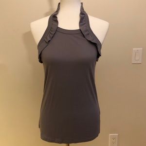 Gray ruffled tank